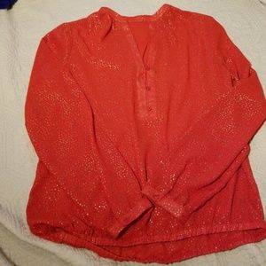 Long sleeve red blouse